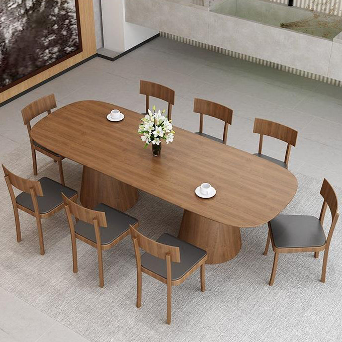 Pine Solid Wood Dinner Table Contemporary Style Brown Dining Table for Home Kitchen Dinner