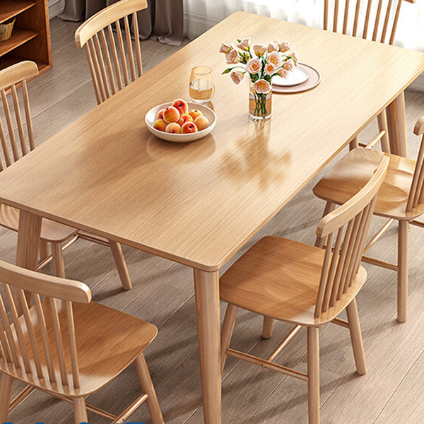 Rectangle Modern Wood Table Standard Height Table Dining Table with 4 Legs