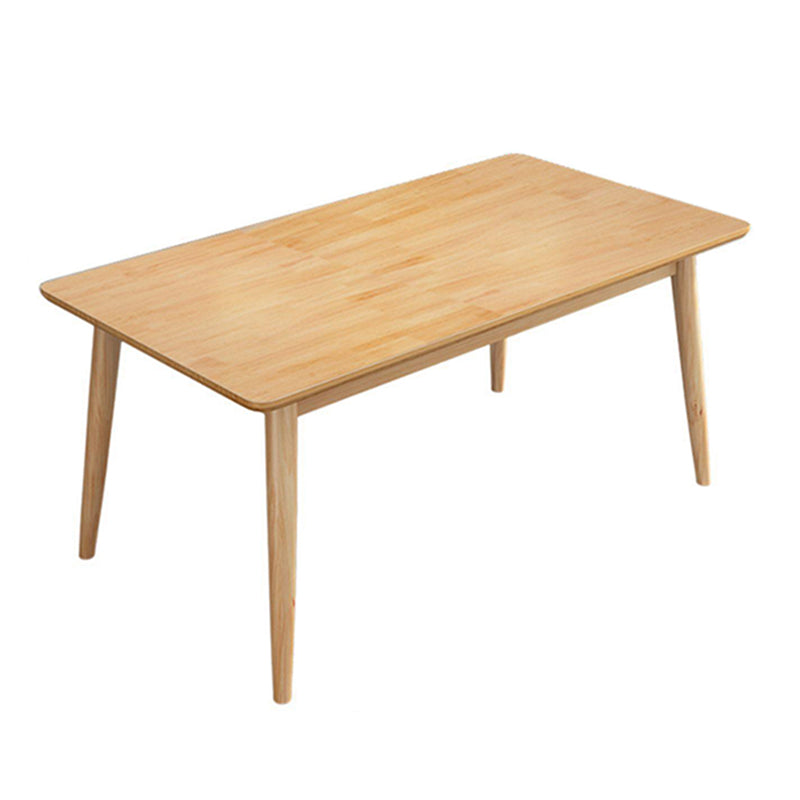 Rectangle Modern Wood Table Standard Height Table Dining Table with 4 Legs