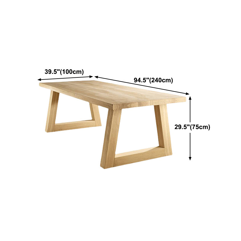 Contemporary Dining Table Natural Rectangle Solid Wood Dinner Table