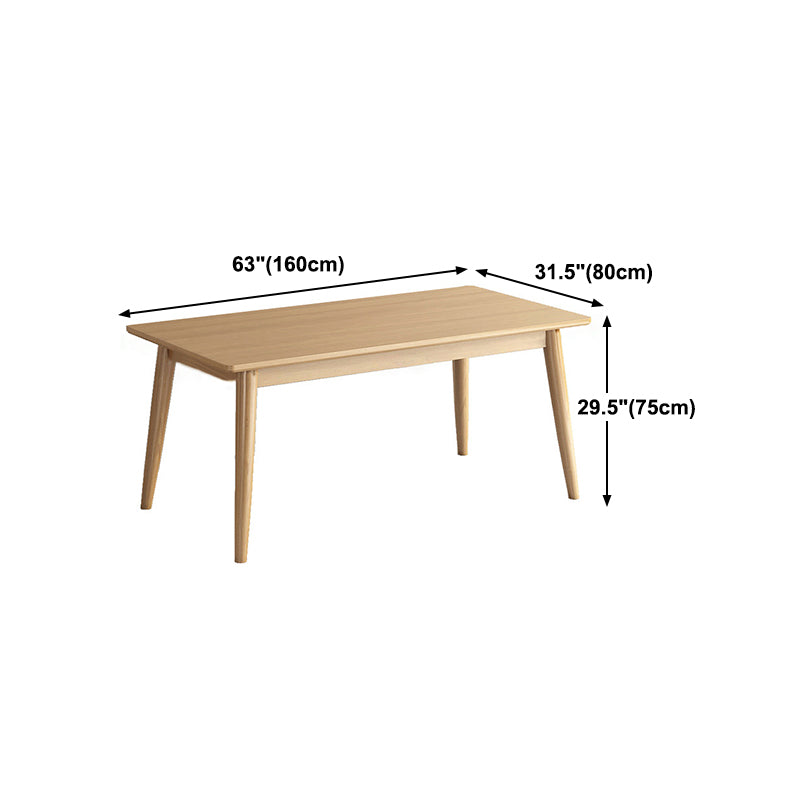 Modern Rectangle Wood Table Standard Height Dining Table with 4 Legs