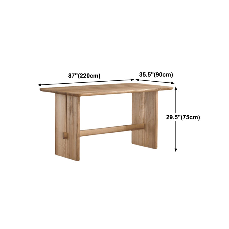 Modern Rectangle Trestle Dining Table Natural Ash Wood Table