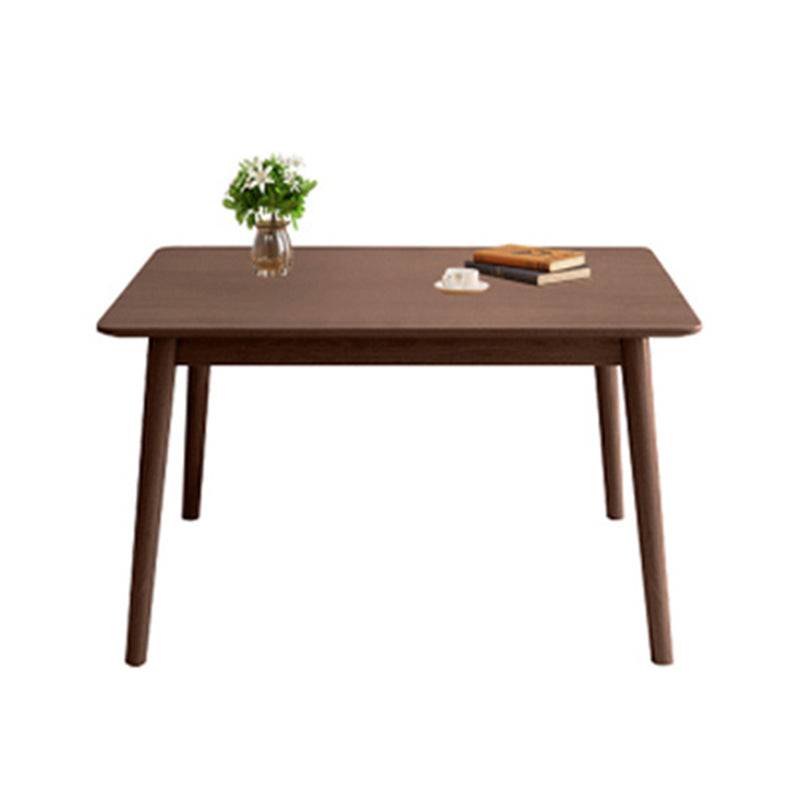 Modern Rectangle Solid Wood Table Standard Height Dining Table with 4 Legs