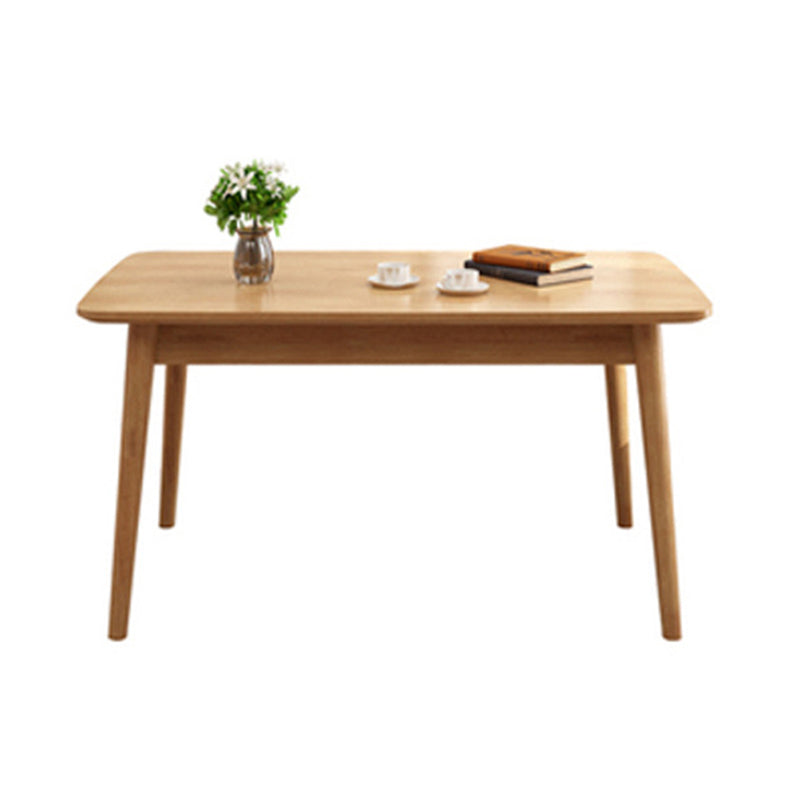 Modern Rectangle Solid Wood Table Standard Height Dining Table with 4 Legs