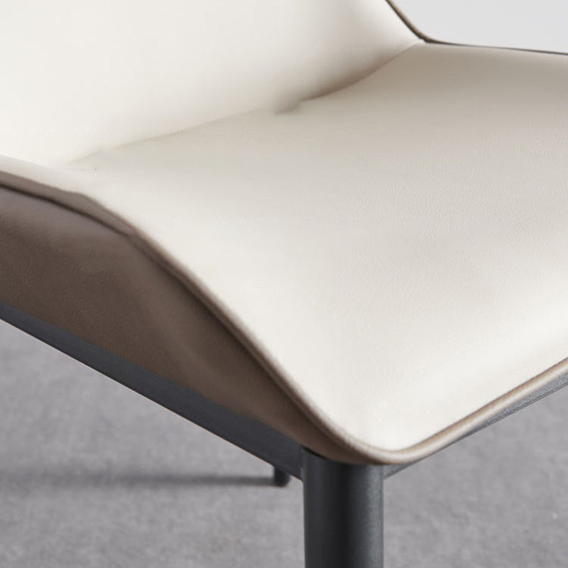 Industrial Style Wingback Side Chairs Faux Leather Dining Chairs