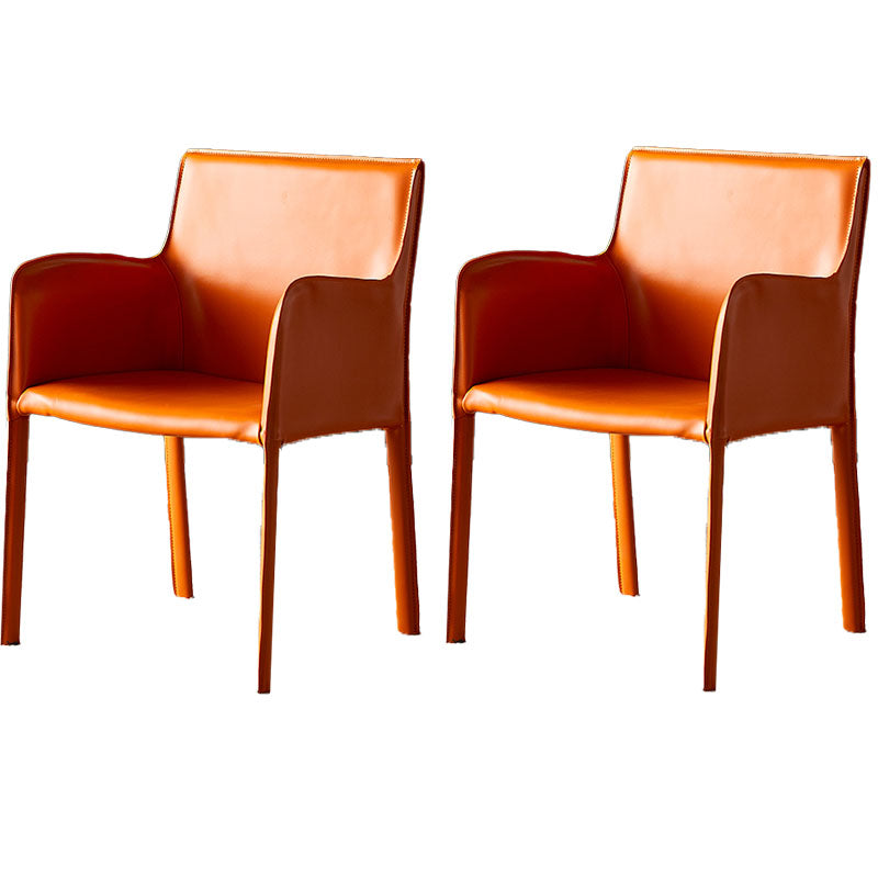 Contemporary Leather Dining Room Chair Metal Dining Armchair for Restaurant Use