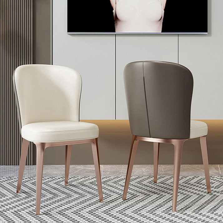 Nordic Style Metal Dining Chairs Leather Dining Parsons Chair for Restaurant Use