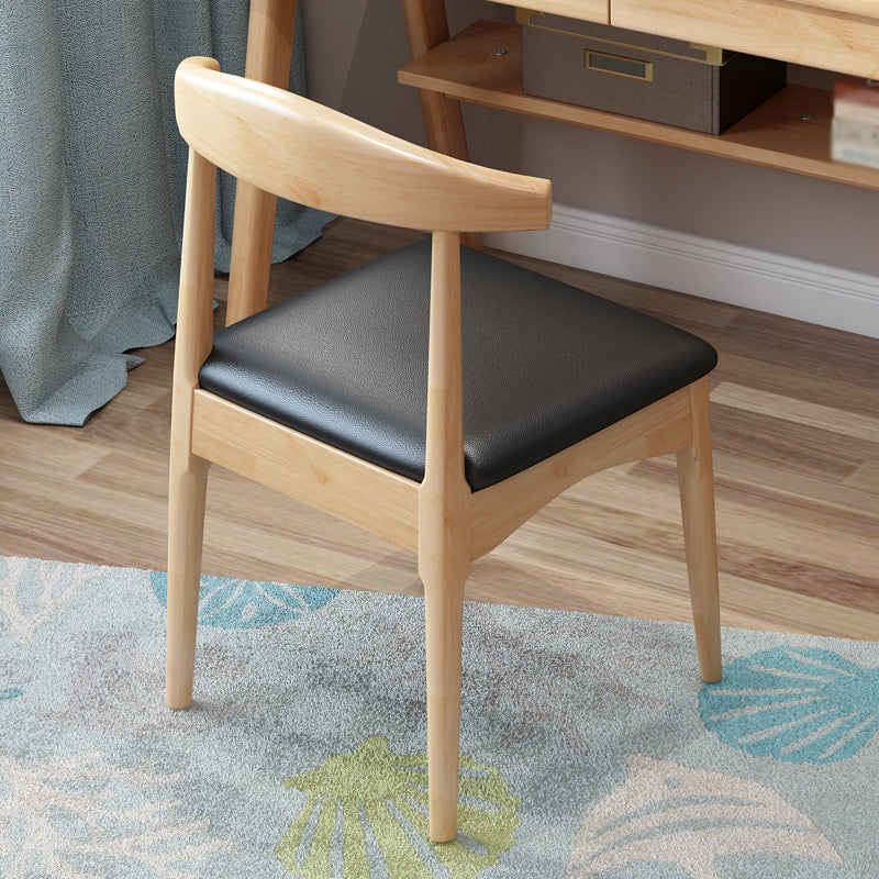Contemporary Dining Chair Armless Side Chair with Wooden Legs for Kitchen