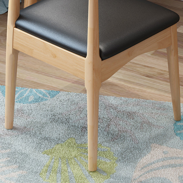 Contemporary Dining Chair Armless Side Chair with Wooden Legs for Kitchen