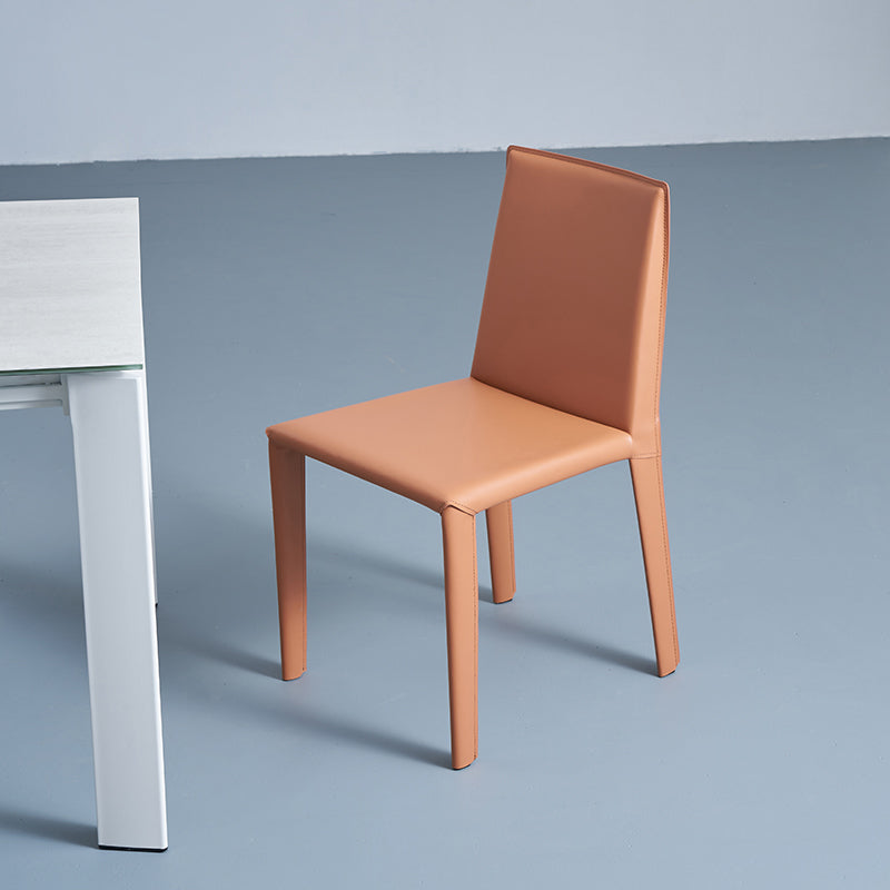 Modern Leather Armless Dining Chair Metal Dining Room Chairs for Home Use