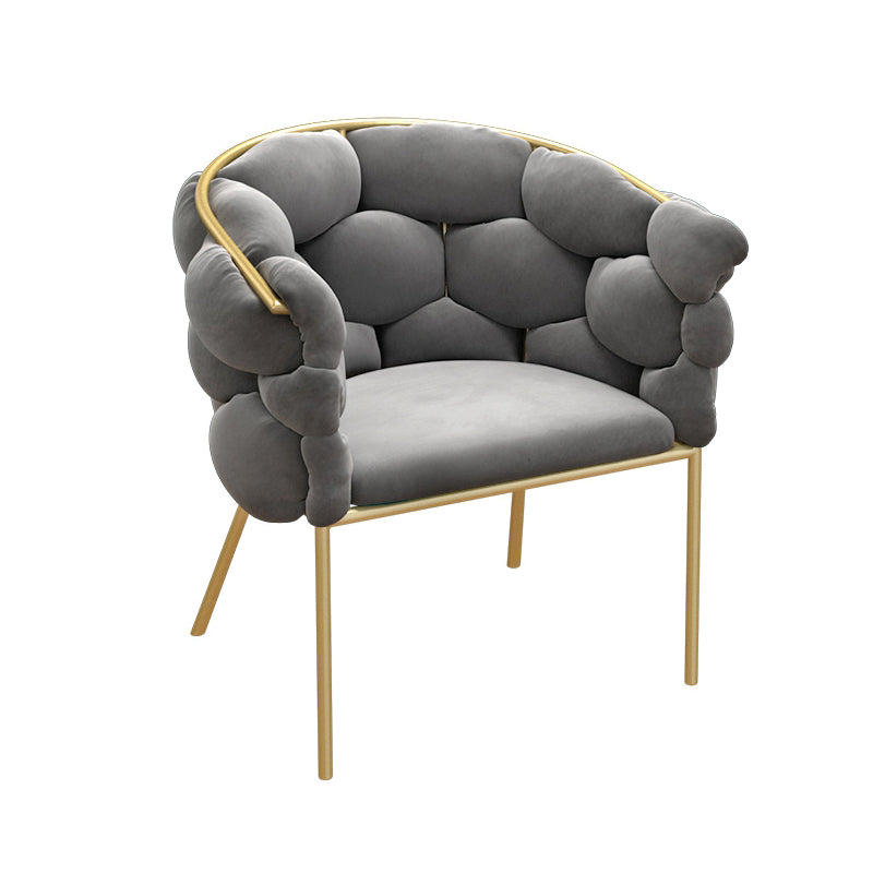 Upholstered Dining Chairs Nordic Style Solid Back Armless Chairs