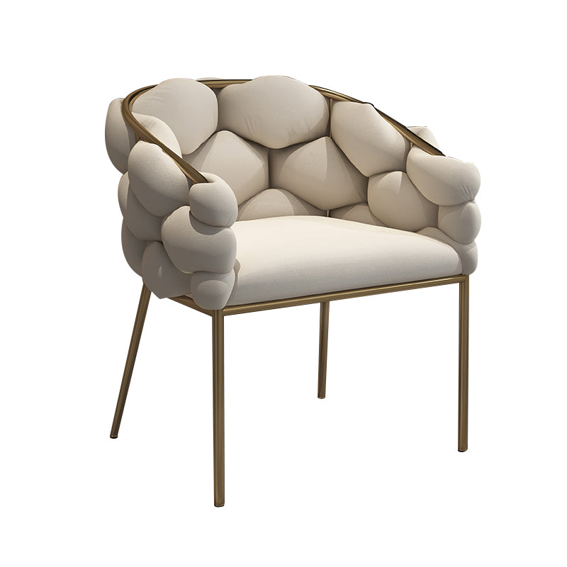 Upholstered Dining Chairs Nordic Style Solid Back Armless Chairs