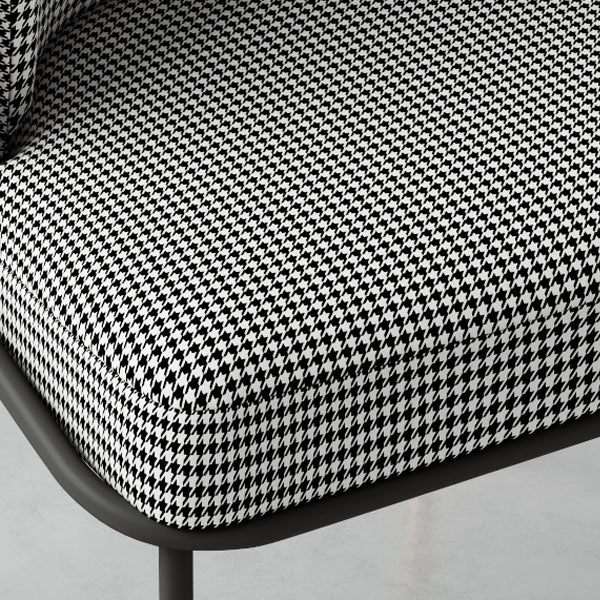 Glam Metal Dining Armless Chair Upholstered Side Chairs for Restaurant Use