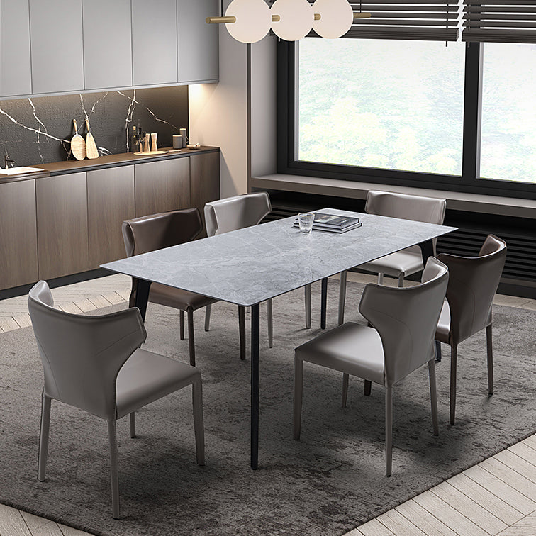 Modern Leather Armless Dining Chair Wingback Side Chair for Restaurant Use