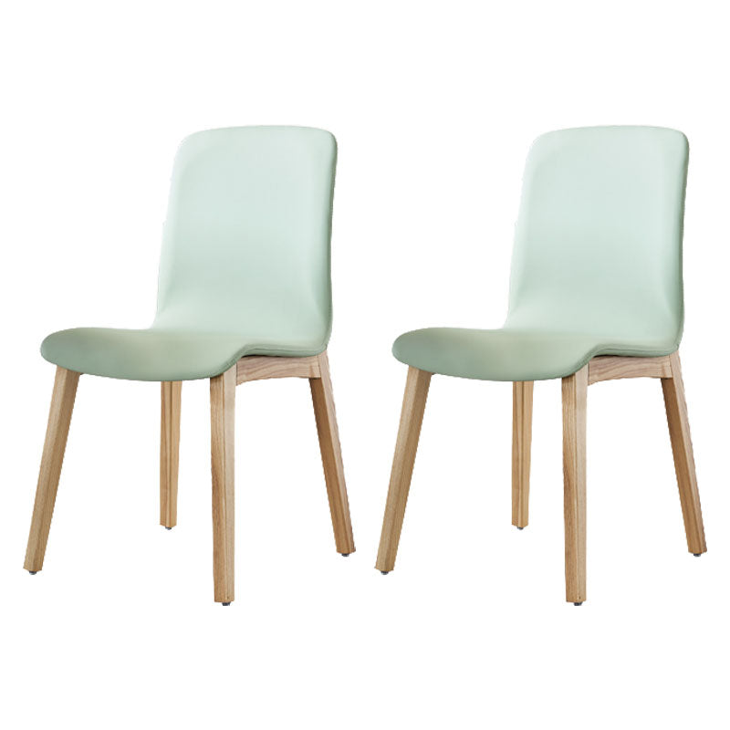 Contemporary Chair Armless Dining Side Chair with Wooden Legs