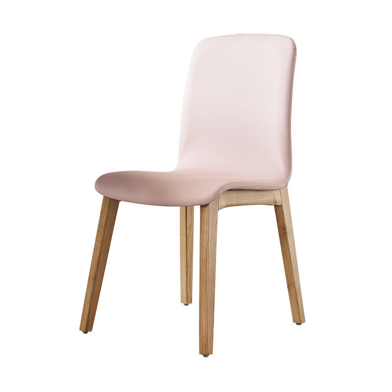 Contemporary Chair Armless Dining Side Chair with Wooden Legs