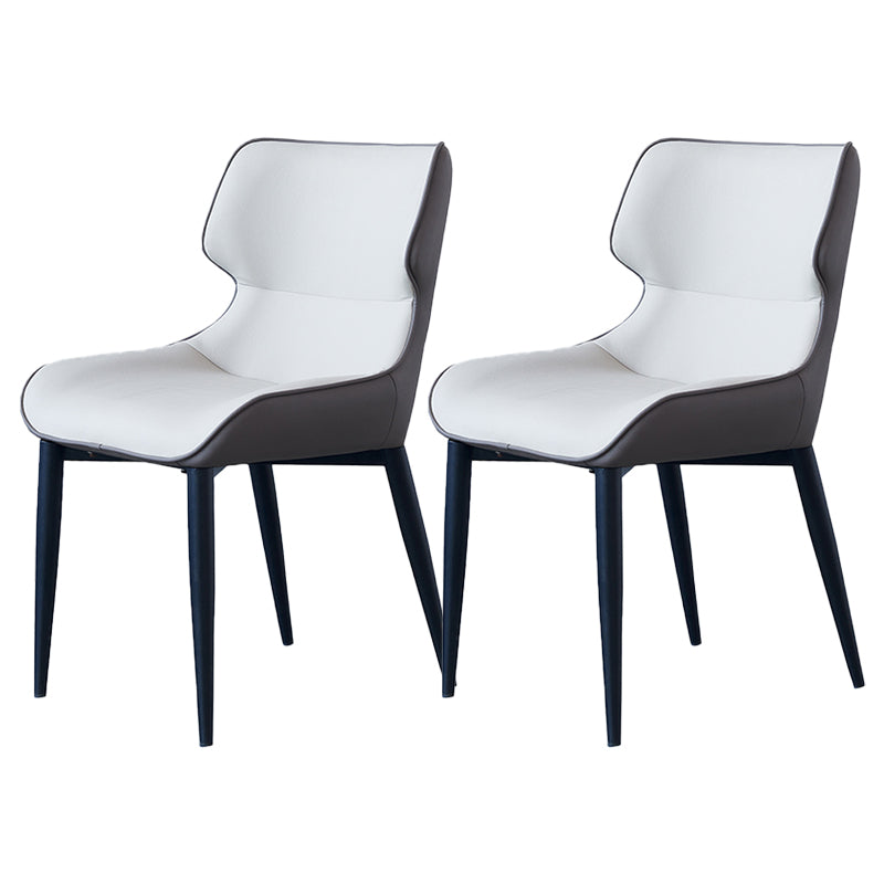 Faux Leather Dining Chair Industrial Style Wingback Arm Dining Chairs