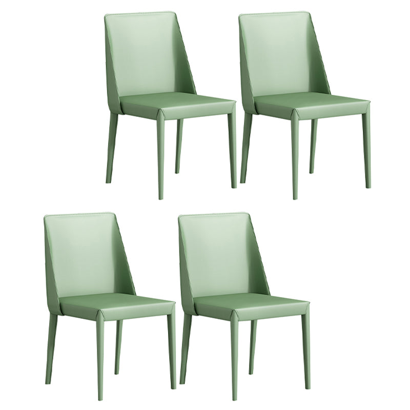 Modern Metal Dining Armless Chair Leather Dining Room Chairs for Restaurant Use