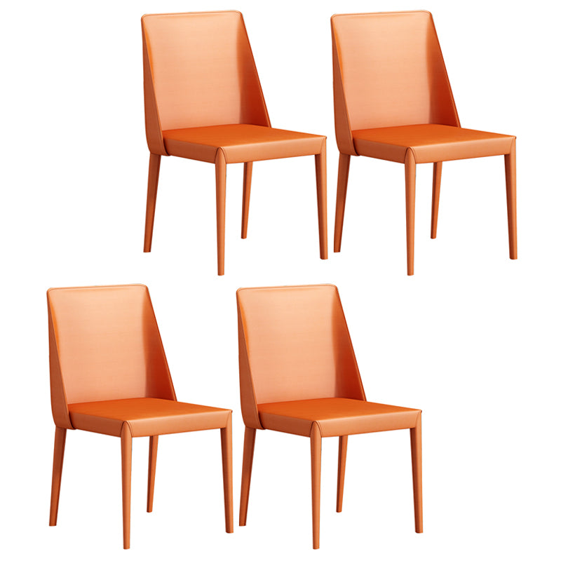 Modern Metal Dining Armless Chair Leather Dining Room Chairs for Restaurant Use
