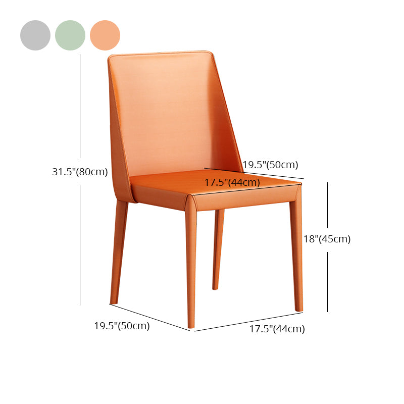 Modern Metal Dining Armless Chair Leather Dining Room Chairs for Restaurant Use