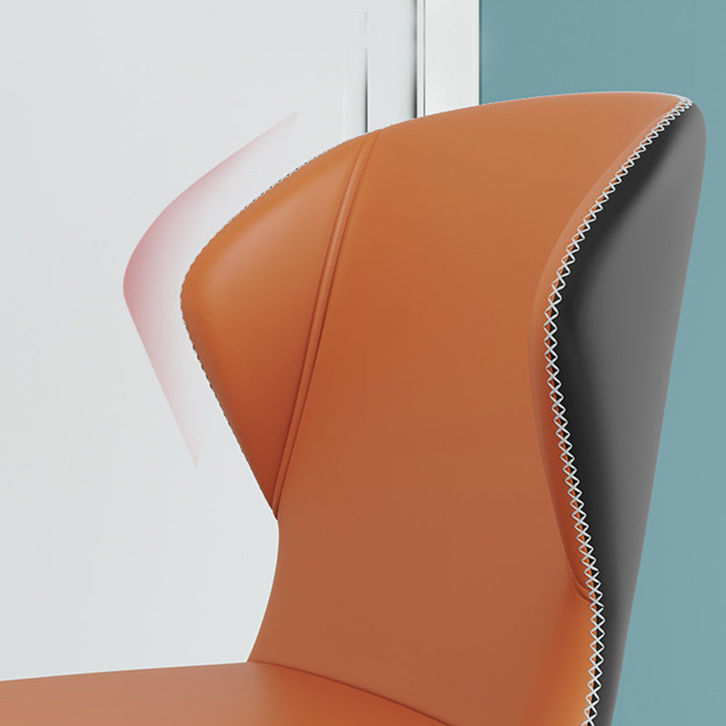 Contemporary Kitchen Armless Chairs Wingback Side Side Chair with Metal Legs