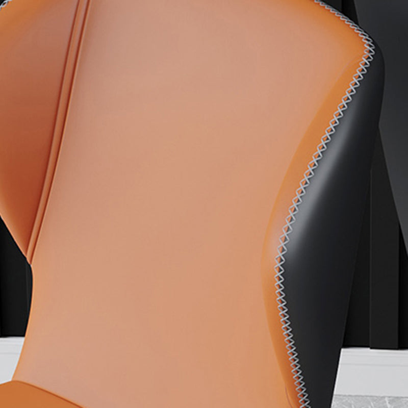 Contemporary Kitchen Armless Chairs Wingback Side Side Chair with Metal Legs