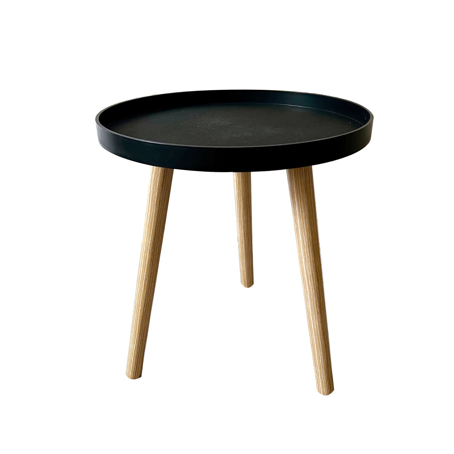 11.75 inch Wide Scandinavian Sofa Side Accent Table Tri Pin Round Side End Table