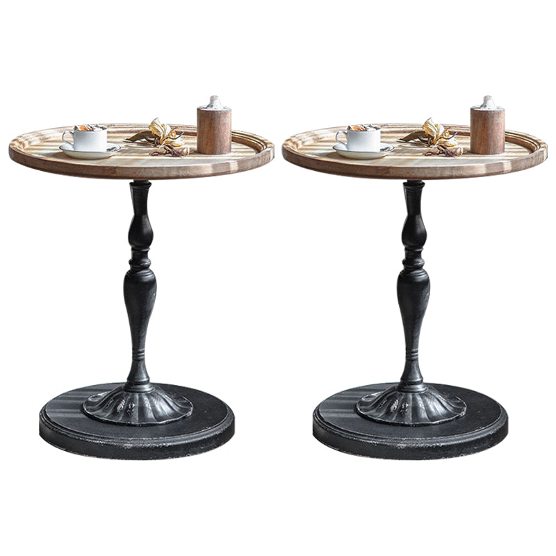 French Country Stylepedestal Base Design Circular Old Solid Wood Table Side Table