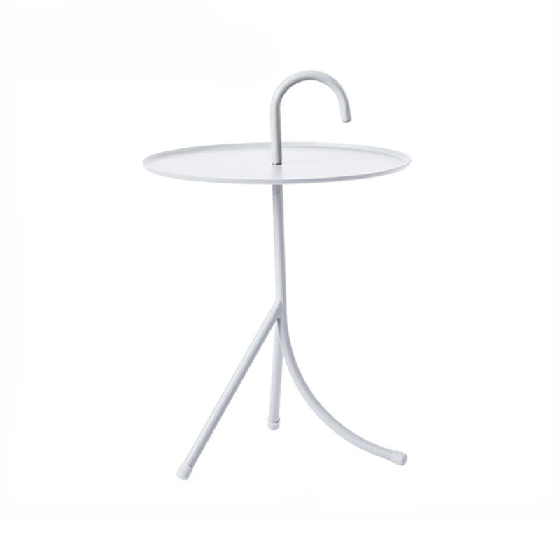 Round Metal Side Table with 3 Legs Base in Medieval Modern Style