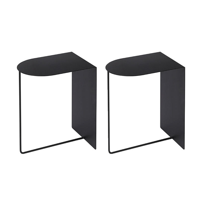 Round Metal Side Table with Abstract Base in Medieval Modern Style