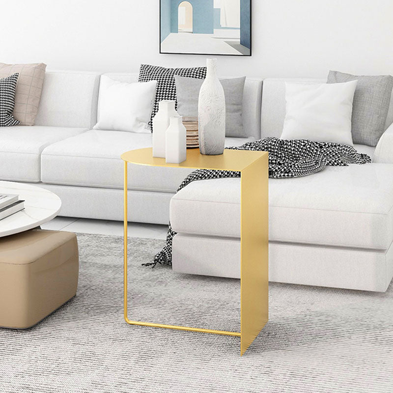 Round Metal Side Table with Abstract Base in Medieval Modern Style