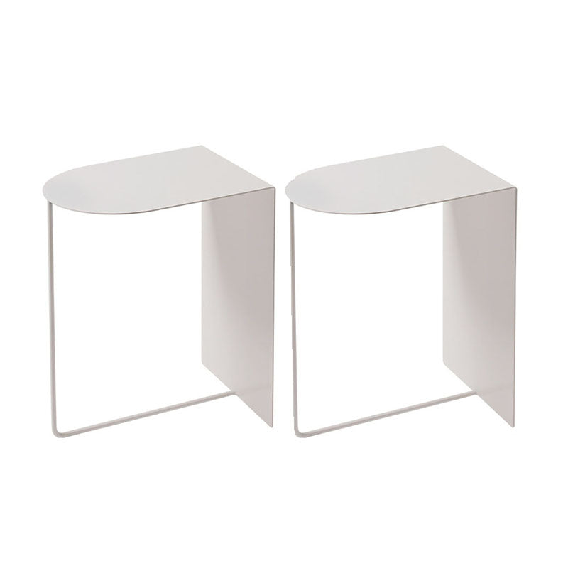 Round Metal Side Table with Abstract Base in Medieval Modern Style