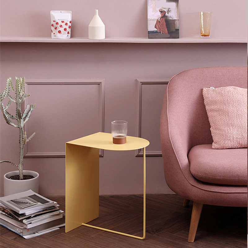 Round Metal Side Table with Abstract Base in Medieval Modern Style