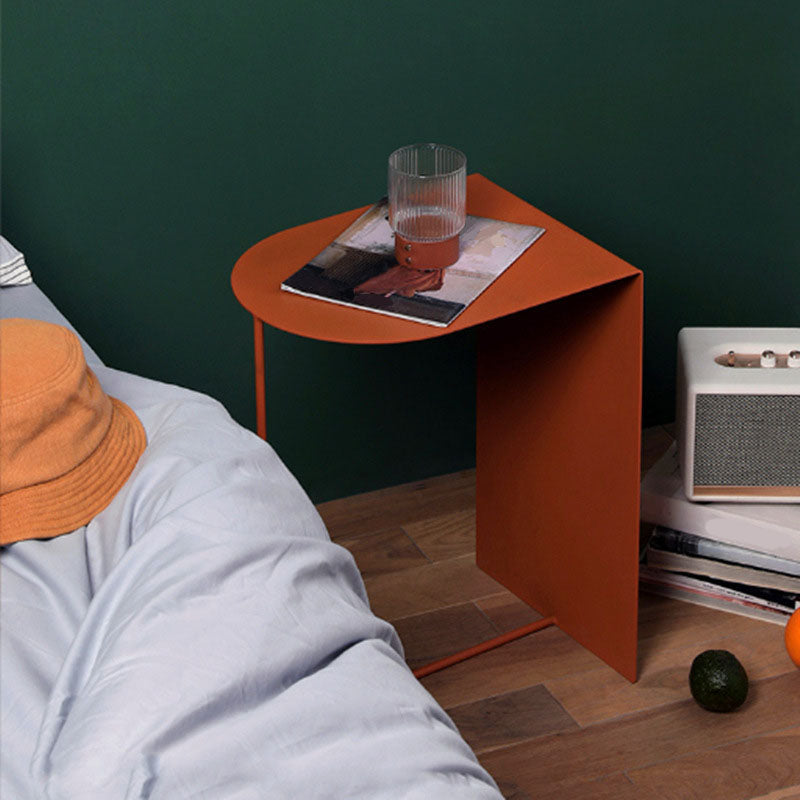 Round Metal Side Table with Abstract Base in Medieval Modern Style