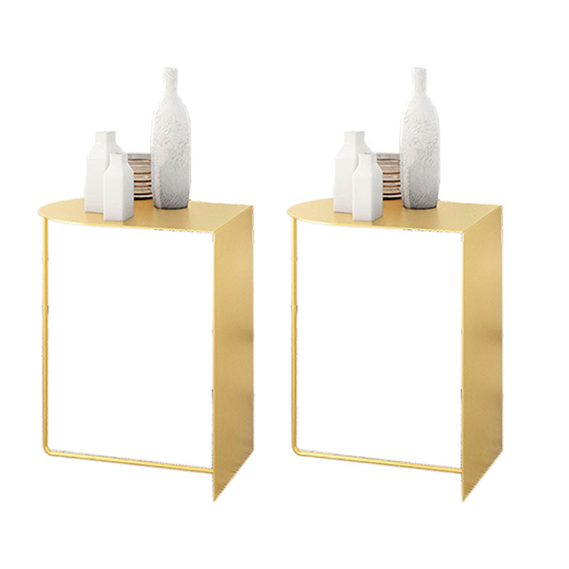 Round Metal Side Table with Abstract Base in Medieval Modern Style