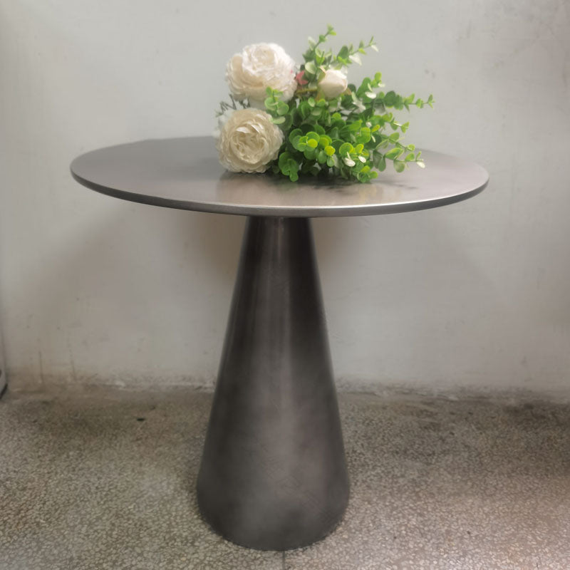 Mid-century Modern Style Pedestal Base Circular Top Metal Side Table