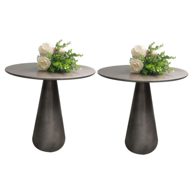Mid-century Modern Style Pedestal Base Circular Top Metal Side Table