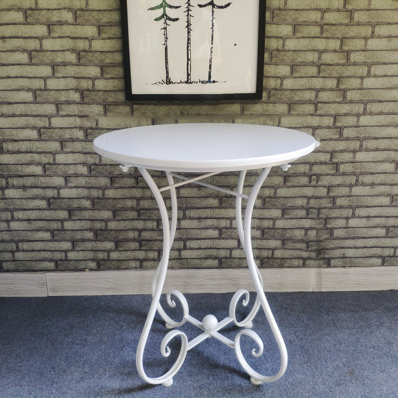 Contemporary Solid Wood End Table Metal Frame Gross Legs Sofa Side Accent Table