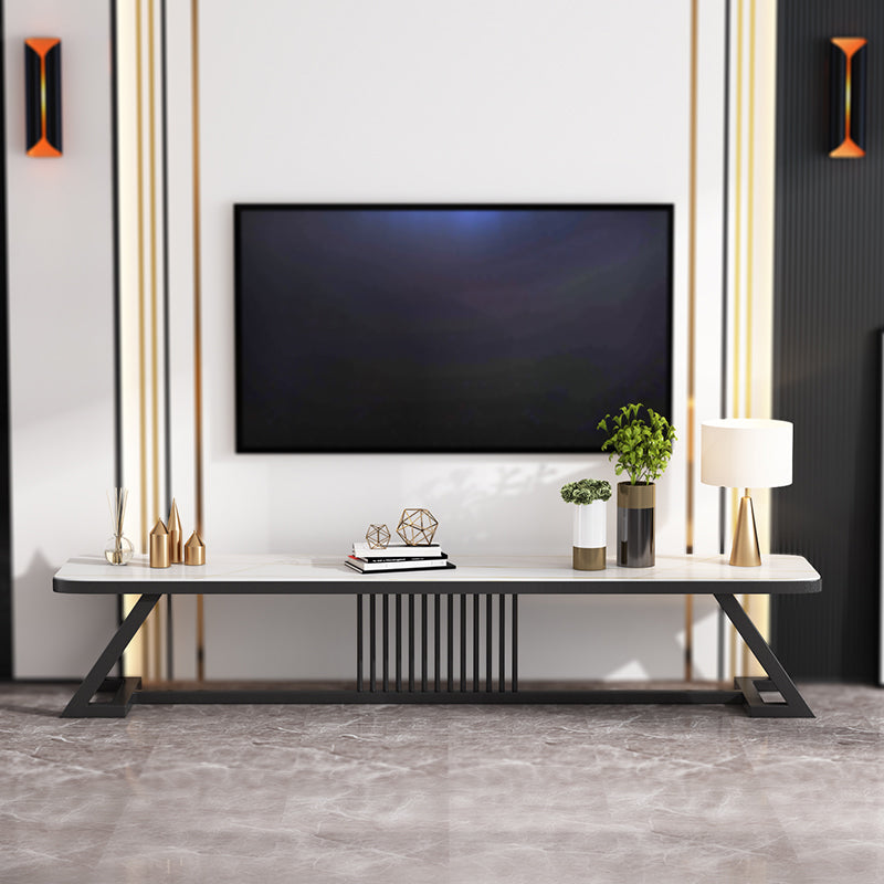 17.72"H TV Stand Contemporary Style White TV Stand Console for Living Room