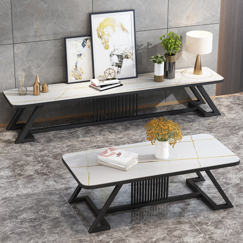 17.72"H TV Stand Contemporary Style White TV Stand Console for Living Room