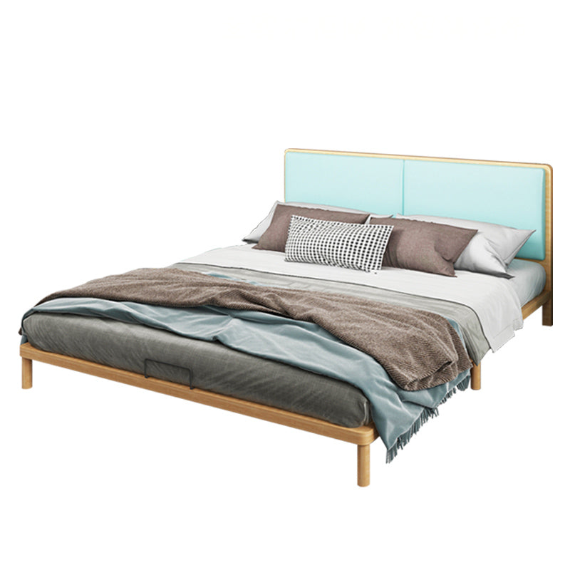 Contemporary Panel Wood Standard Bed with Rectangular Headboard