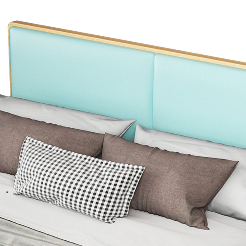 Contemporary Panel Wood Standard Bed with Rectangular Headboard