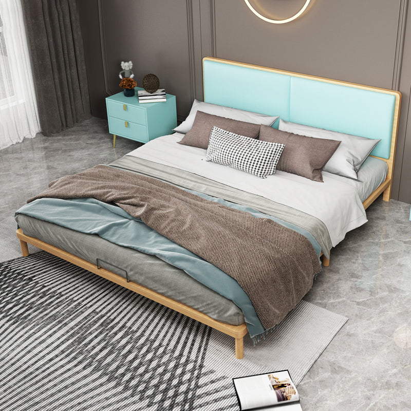 Contemporary Panel Wood Standard Bed with Rectangular Headboard