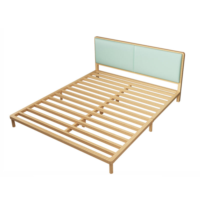 Contemporary Panel Wood Standard Bed with Rectangular Headboard