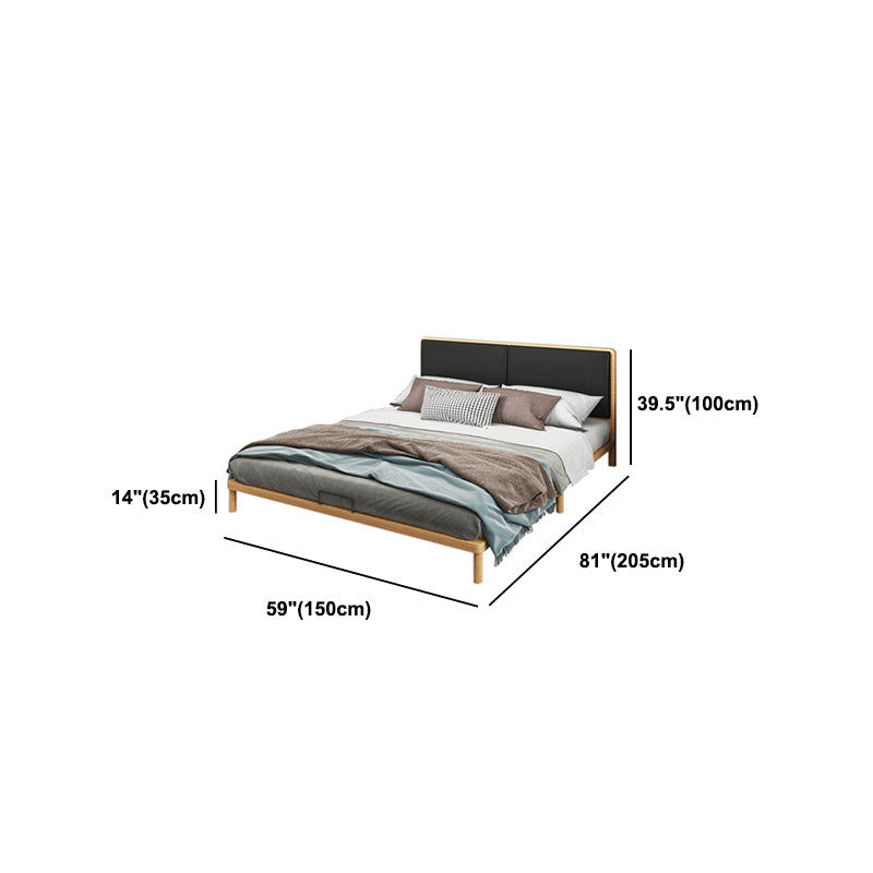 Contemporary Panel Wood Standard Bed with Rectangular Headboard