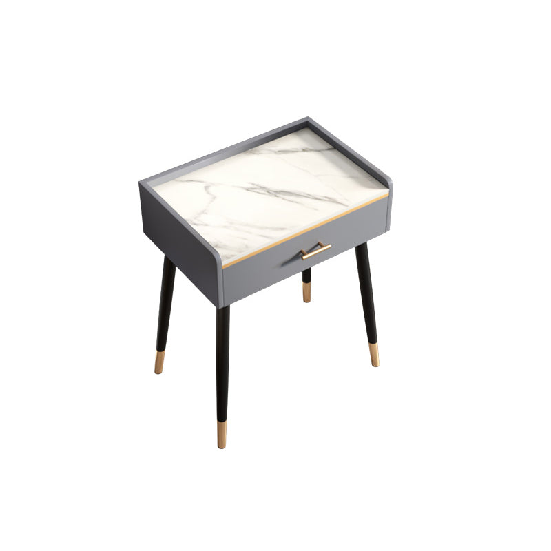 Grey Vanity Bedroom Stone Top Make-up Vanity with Storage Drawers