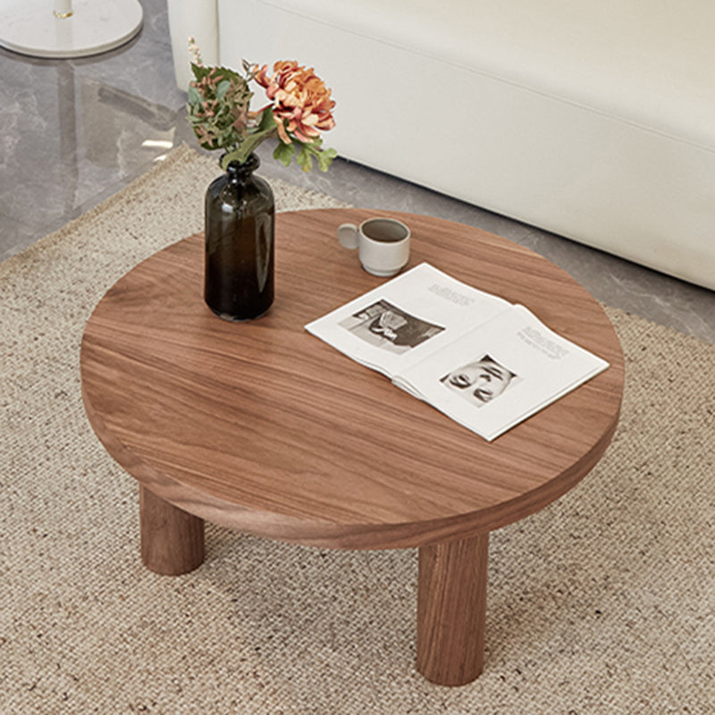 Scandinavian 3 Legs Coffee Table Round Wooden Coffee Table Set for Home