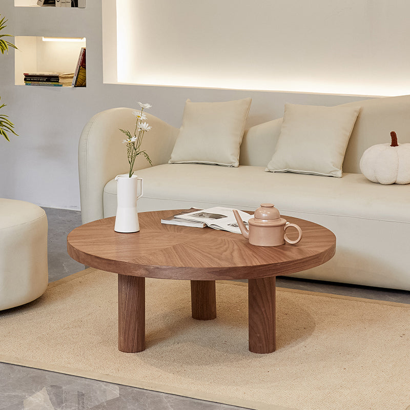 Scandinavian 3 Legs Coffee Table Round Wooden Coffee Table Set for Home