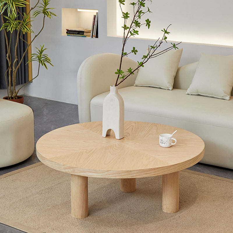Scandinavian 3 Legs Coffee Table Round Wooden Coffee Table Set for Home