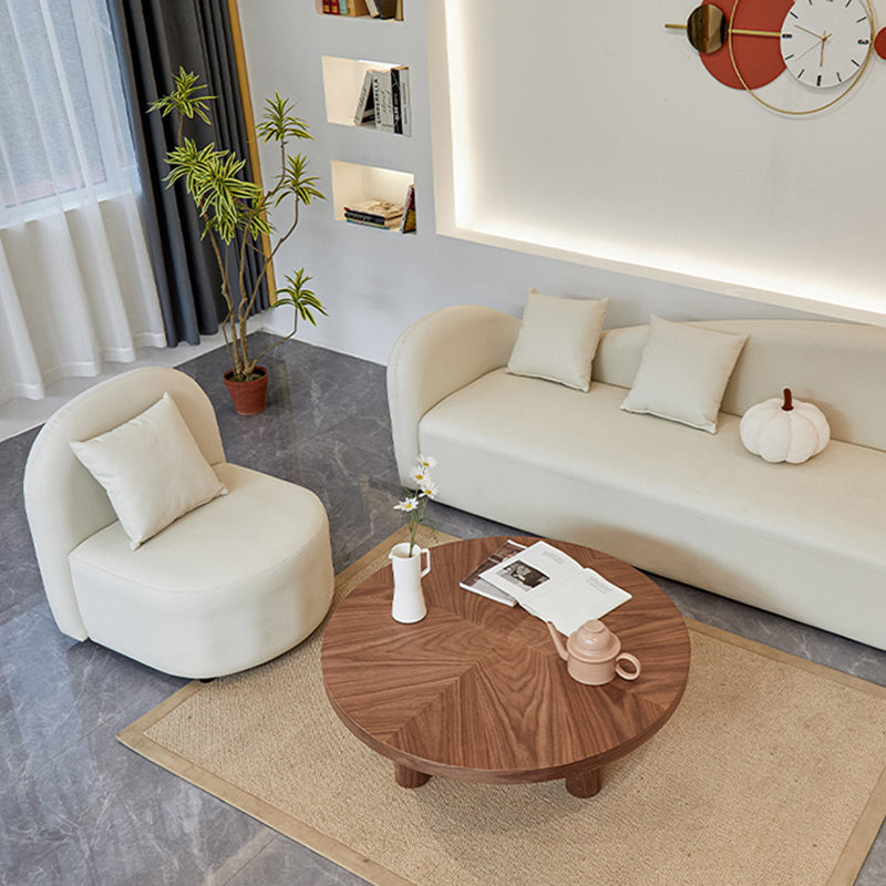 Scandinavian 3 Legs Coffee Table Round Wooden Coffee Table Set for Home